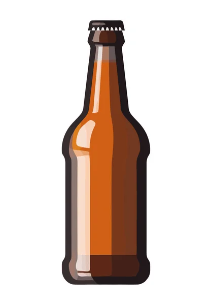 Garrafa Cerveja Ouro Ícone Isolado —  Vetores de Stock