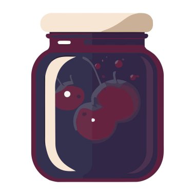 Ev yapımı kavanozdaki taze organik meyve reçelleri izole edilmiş.