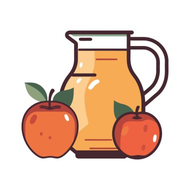 Dekoratif bir kavanozda taze organik meyve izole edilmiş.