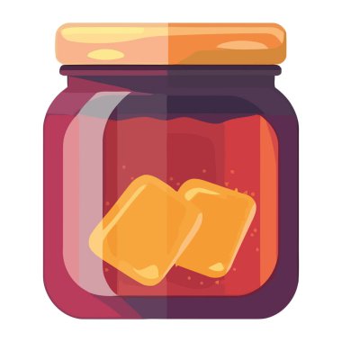 Organik meyveler tatlı kavanozda izole edilmiş.