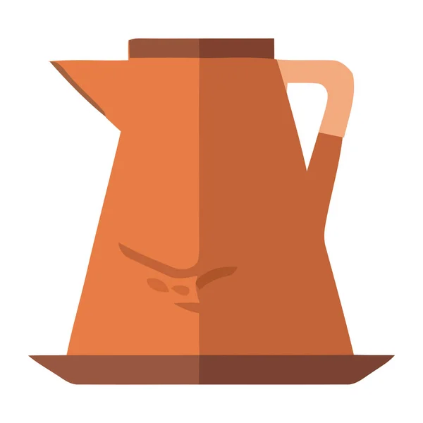 Кухонная Утварь Оранжевый Чайник Изолированы — стоковый вектор