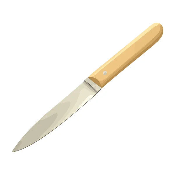 Острый Кухонный Нож Изолированной Рукояткой — стоковый вектор