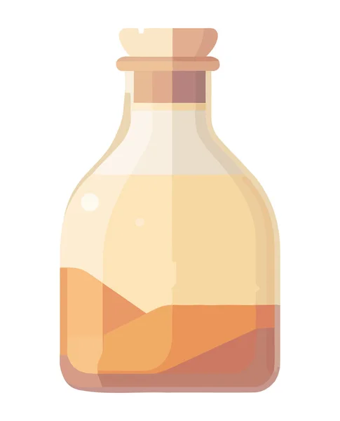 Organische Glazen Fles Icoon Met Verse Vloeistof Geïsoleerd — Stockvector