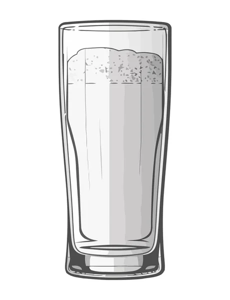 Пиво Склі Піною Намальованого Стилю Значок — стоковий вектор