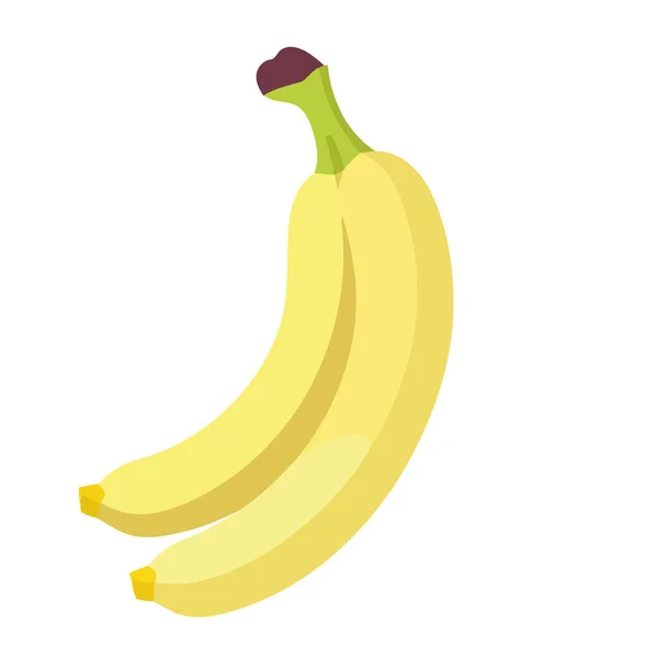 Świeże Organiczne Banany Dojrzałe Zdrowe Przekąski Izolowane — Wektor stockowy