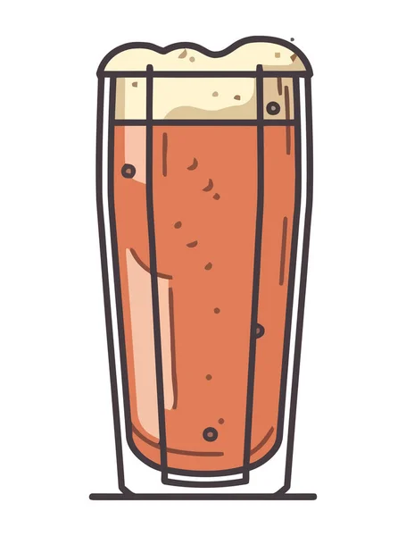 Bière Verre Boisson Icône Dessinée — Image vectorielle