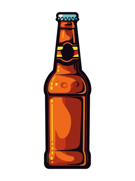 Clássico Garrafa Cerveja Bebida Ícone Isolado —  Vetores de Stock