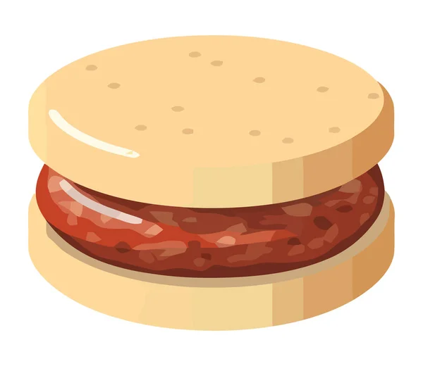 Gourmet Burger Mit Frischfleisch Stapel Isoliert — Stockvektor