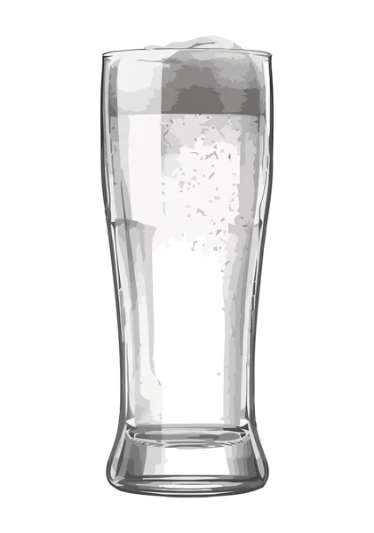 Bier Glas Stilikone Gezeichnet — Stockvektor