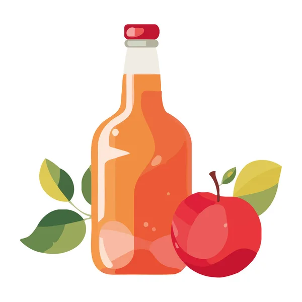 Vers Fruit Drank Symboliseert Gezond Eten Vieren Geïsoleerd — Stockvector