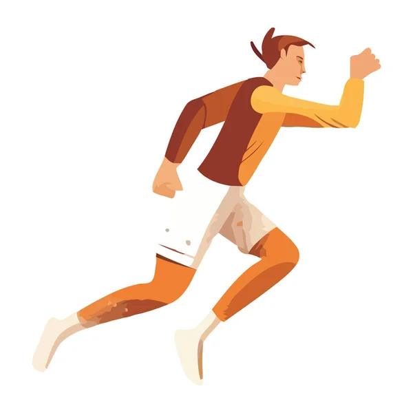 Atleta Saltando Éxito Deporte Competitivo Aislado — Vector de stock
