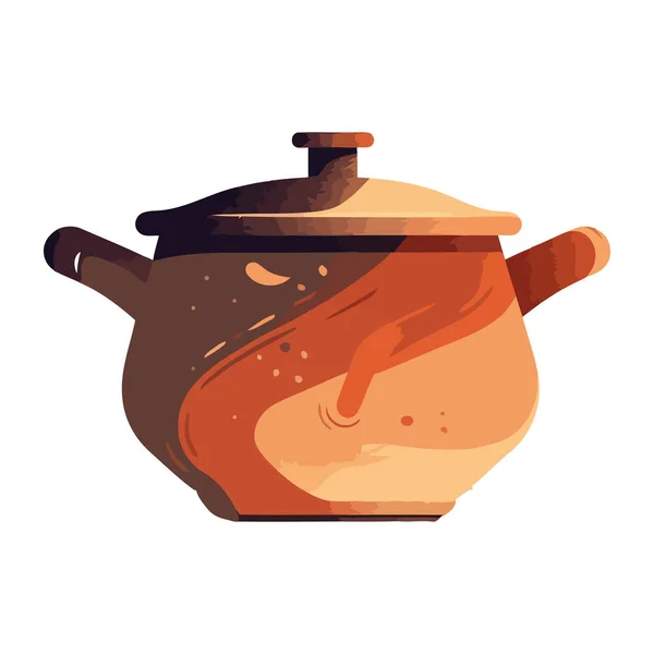 Кипящий Чайник Плите Обед Пивоварения Изолированы — стоковый вектор