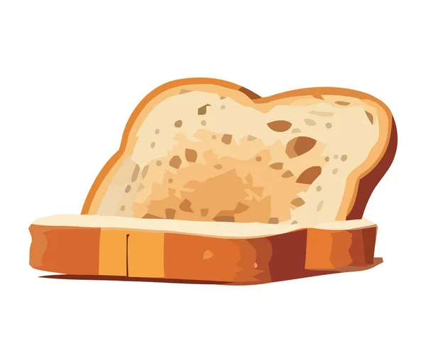 Świeżo Upieczony Chleb Zdrowa Żywność Izolowana — Wektor stockowy