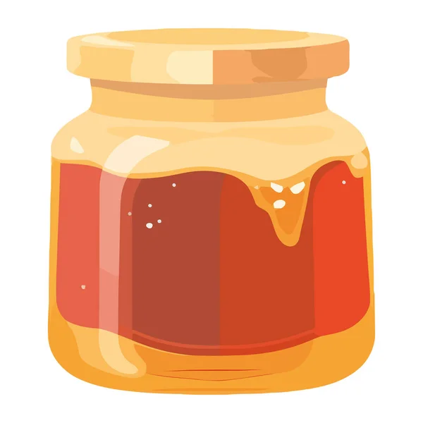 Sweet Honey Jar Illustration Isolated — Stock Vector