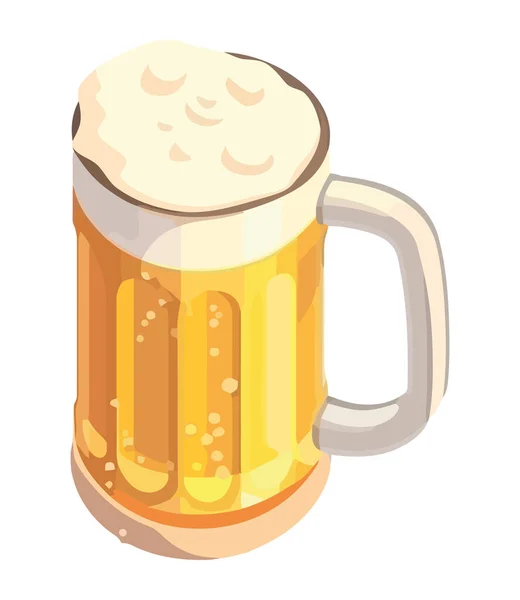 Gouden Bier Pot Drinken Pictogram — Stockvector