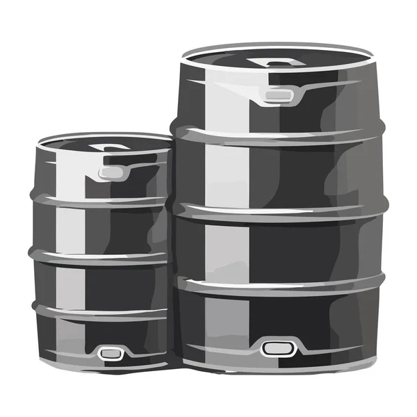 Beer Aluminium Barrels Isolated Icons — Stock Vector
