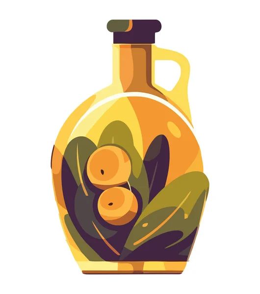 Свежие Органические Фрукты Овощи Бутылке Изолированы — стоковый вектор