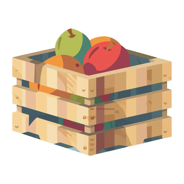 Φρέσκο Καλάθι Βιολογικών Φρούτων Ένα Υγιεινό Γεύμα Απομονωμένο — Διανυσματικό Αρχείο