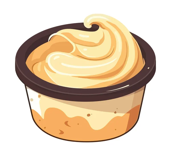 Gourmet Cupcake Illustration Auf Gelben Tapeten Hintergrund Isoliert — Stockvektor