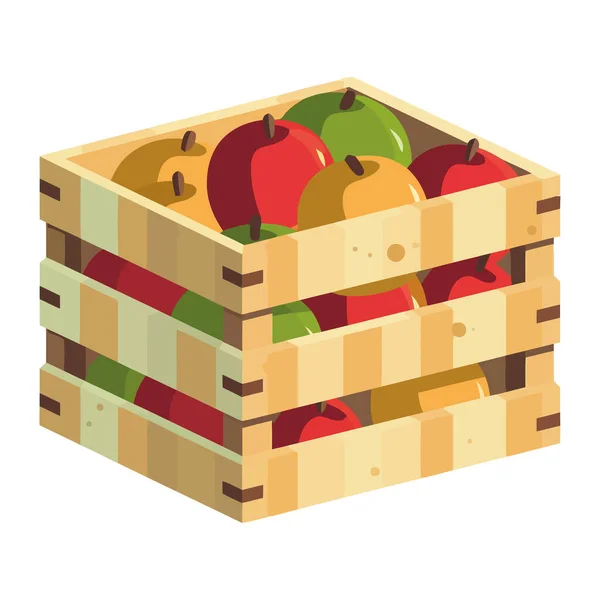 Świeży Organiczny Stos Jabłek Zdrowy Produkt Izolowany — Wektor stockowy