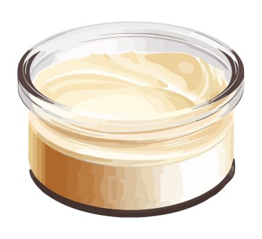 Sarı kasede kapaklı gurme yemeği.