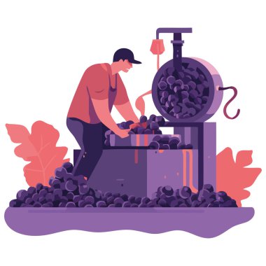 Erkekler izole edilmiş bir çiftlikte organik meyve topluyor.