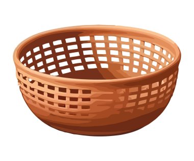 Kırsal ev yapımı izole edilmiş hasır sepet.