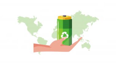 Batarya ekolojisi animasyonunda okların geri dönüşümü 4k video canlandırması