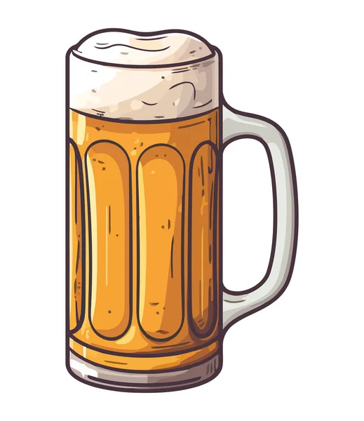 Pot Bière Dorée Icône Croquis — Image vectorielle
