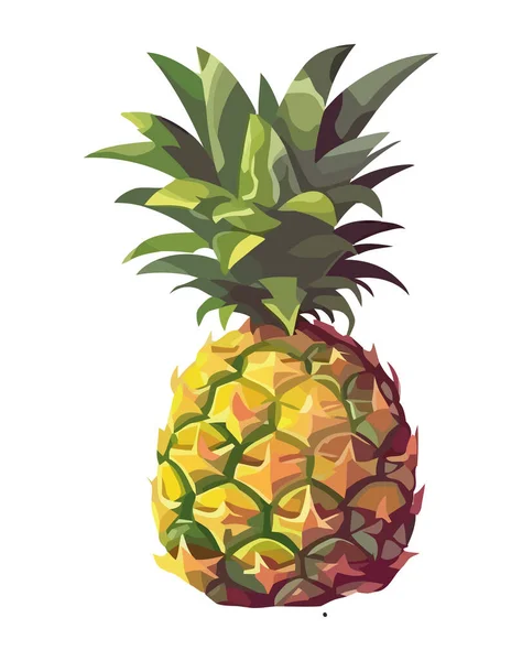 Ananas Mûr Symbole Rafraîchissement Tropical Isolé — Image vectorielle