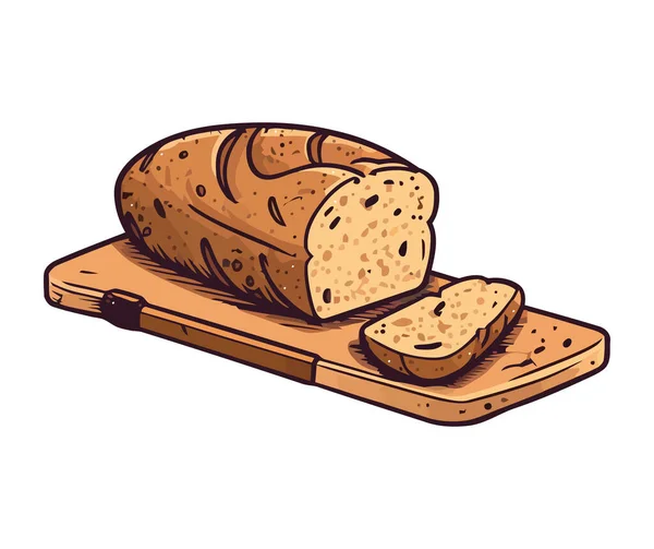 Frisch Gebackenes Brot Symbol Der Gourmetküche — Stockvektor