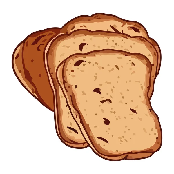 Домашний Хлеб Маслом Сладкое Угощение Изолированы — стоковый вектор