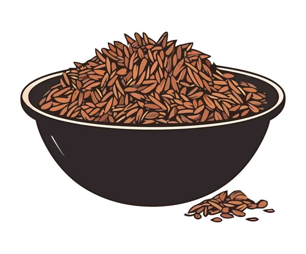 有機小麦の穀物ヒープの健康的な食事を隔離 — ストックベクタ