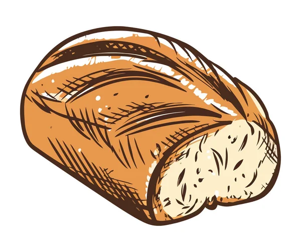 新鲜的面包 美味的饭菜 孤立的 — 图库矢量图片