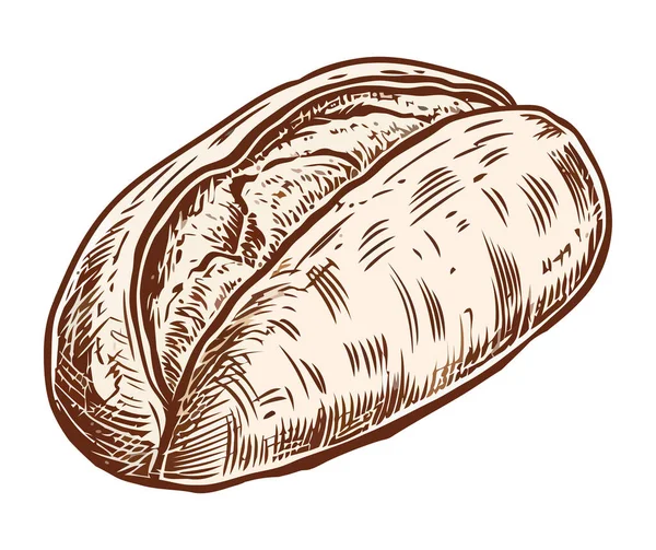 Здоровый Набросок Еды Свежий Хлеб Изолирован — стоковый вектор