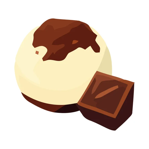 Gurmánské Čokoládové Bonbóny Sladká Ikona Izolované — Stockový vektor