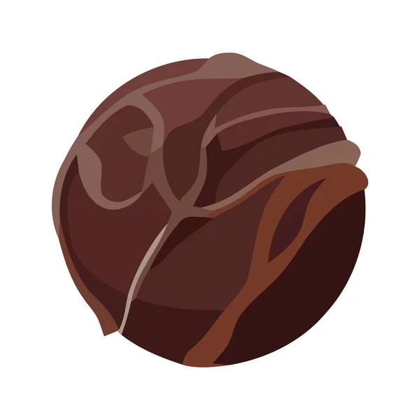 Fresh Chocolate Bonbon Cream Icon Isolated — Stock Vector