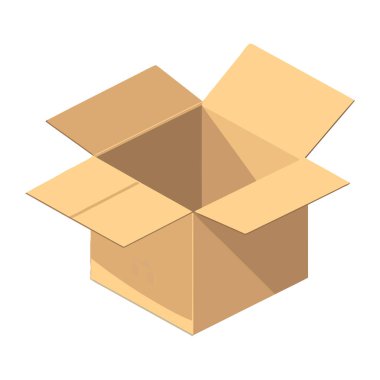 bej rengi açık karton kutu paketleme simgesi