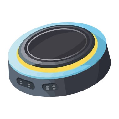 Modern hoparlör müzik ekipmanı simgesi izole edildi