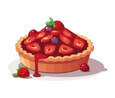 Çikolata ve kremalı tatlı turta.