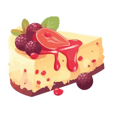 Ahududu ikonlu tatlı dilimlenmiş.