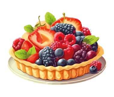 Ahududu ve yaban mersini kremalı tatlı.