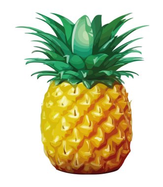 Taze ananas dilimi, sulu ve olgun soyutlanmış.