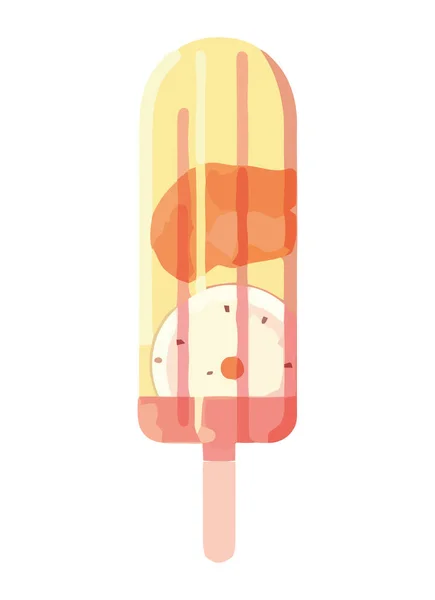 얼어붙은 아이스크림때문에 고립된 행복의 아이콘이 — 스톡 벡터