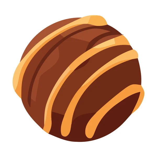 Φρέσκο Σνακ Μπάλα Σοκολάτας Υγιή Και Γλυκό Εικονίδιο Απομονώνονται — Διανυσματικό Αρχείο