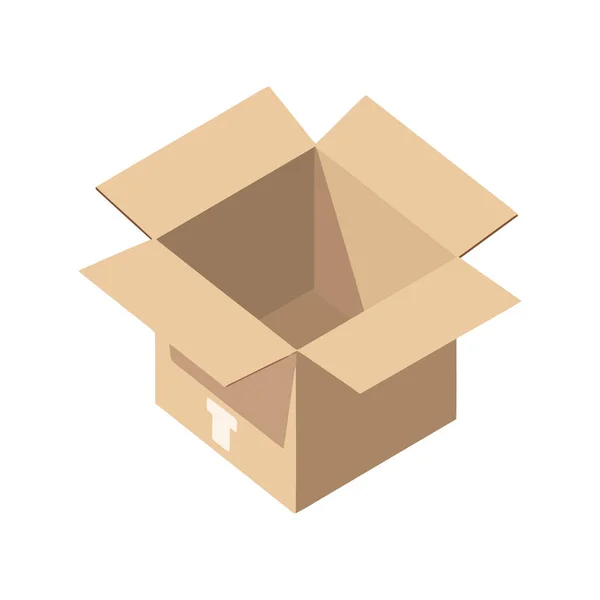 Öppen Kartong Förpackning Ikon — Stock vektor