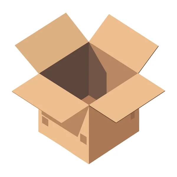 Destribution Açık Karton Kutu Paketleme Simgesi — Stok Vektör