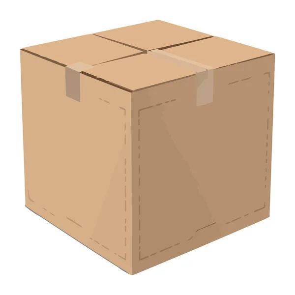 Классический Значок Упаковки Закрытую Картонную Коробку — стоковый вектор