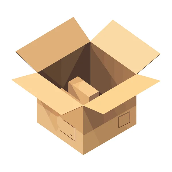 Ανοιχτό Χάρτινο Κουτί Συσκευασίας Εικονίδιο — Διανυσματικό Αρχείο