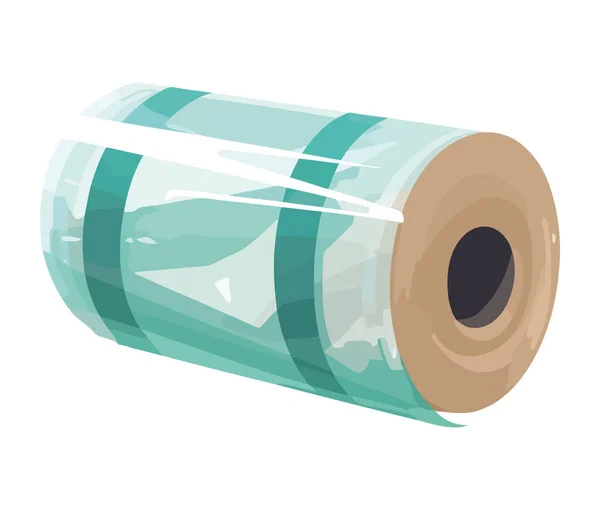 Rouleau Emballage Plastique Icône Isolée — Image vectorielle